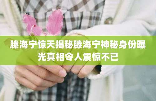 滕海宁惊天揭秘滕海宁神秘身份曝光真相令人震惊不已