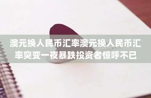 澳元换人民币汇率澳元换人民币汇率突变一夜暴跌投资者惊呼不已
