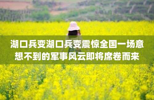 湖口兵变湖口兵变震惊全国一场意想不到的军事风云即将席卷而来