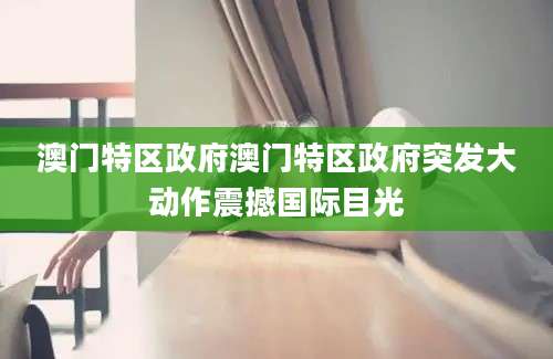 澳门特区政府澳门特区政府突发大动作震撼国际目光